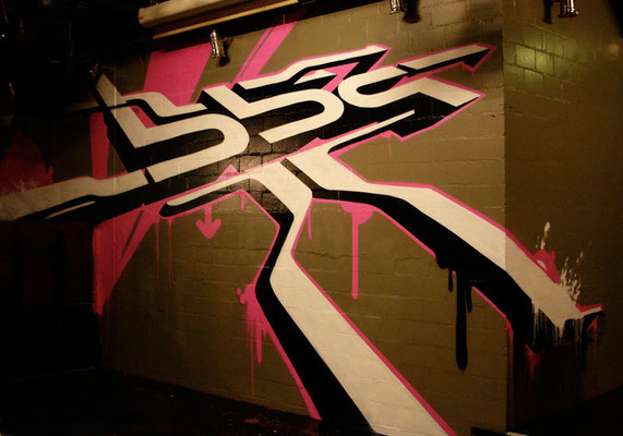Wandgestaltung im BBQ Zürich, Spraydose auf Wand