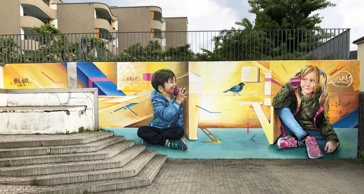 Mural "Hallo", 3.2m x 9.0m, at Kinderhort.