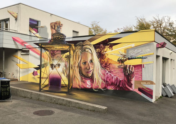 Anamorphic Mural Sunny on 4 Walls. Fischers Fritz Zurich