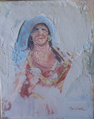 "Berberfrau", Acryl-Sandbett a. Leinw., 40 x 50, Kat.-Nr. 08282