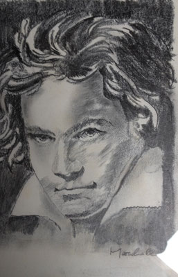 "Beethoven", Graphit a. Papier,30 x 20, Kat.-Nr. 15498