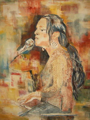 ""Norah Jones", Acryl a. Tuch, 80 x 105, Kat.-Nr. 08264