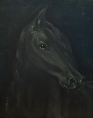 Black On Black Alla Prima - Öl auf Leinwand - 40x50cm