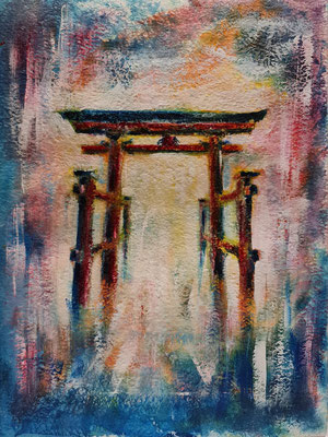 Japan - Mixed media auf Papier - 30x40cm