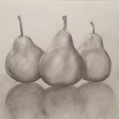 Birnen - Graphit auf Papier - 30x40cm