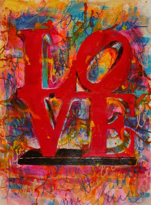 Love - Mixed media auf Papier - 40x50cm