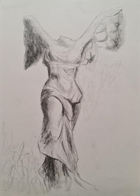Expressive Statue Drawing - Graphit auf Papier - 30x40cm