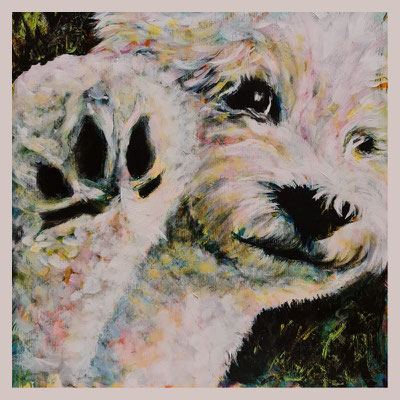 Yumi - Mixed media auf Papier - 40x40cm