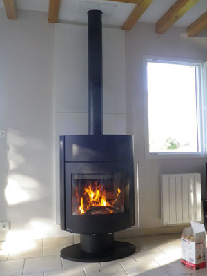 poêle à bois bûches 50cm font flamme