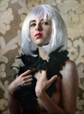 Harriet with white hair 2013. oil on canvas. 130x90 cm