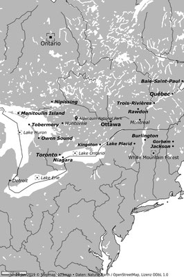  © Elena P. Knoll, Unsere Reiseroute Ontario/Québec