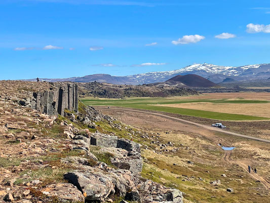 Blick von dem Plateau der Gerðuberg Cliffs