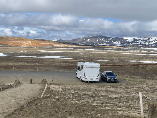 Parkplatz im Krafla-Vulkangebiet