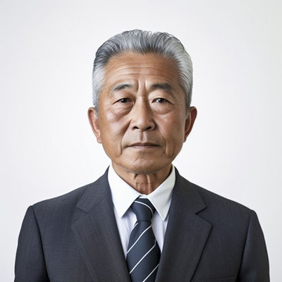 スーツを着た男性(白髪)