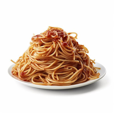 大盛りのスパゲッティ