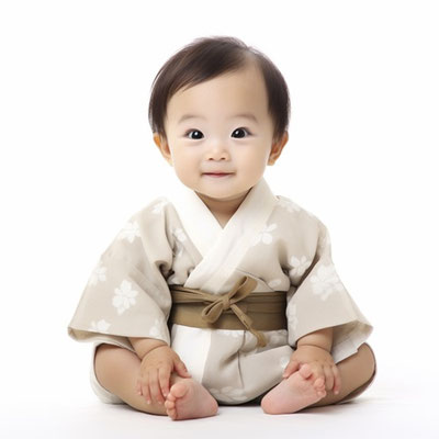 着物を着た赤ちゃん(男の子)