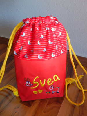 Turnbeutel, Kinderrucksack mit Name