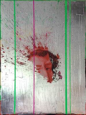 Lucky Man, 2016, Digitaldruck, Acryl, Aluminium, Oxidationsmittel auf Leinwand, 75x100 cm