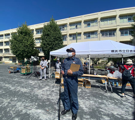 準備段階から関わっていただいた港北消防署日吉消防出張所の田代所長の講評です。