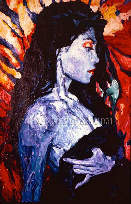 Black Magic Woman ©1989, Acrylic on Paper, Dimensions 28" w x 42" h