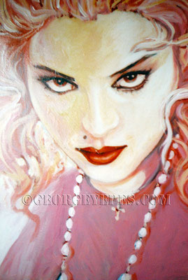Portrait of Madonna ©1989, Acrylic on Canvas, Dimensions 24" w x 36" h, Private Collection