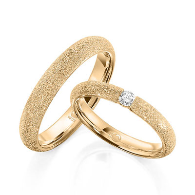 Trauringe Diamantierte Oberfläche