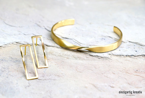 Schmuck selber machen, Gold Eheringe, Armreif, Ohrstecker