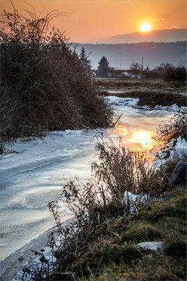 Rivière gelée entre Epinouze et St Rambert d'Albon