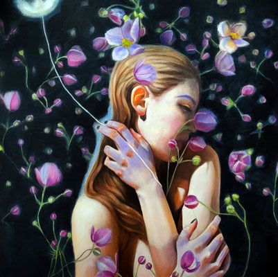 Öl auf Leinwand, ohne Titel, 100 x 100 cm