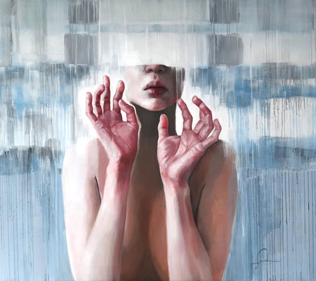 Öl auf Leinwand, ohne Titel, 90 x 100 cm