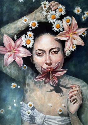 Öl auf Leinwand, ohne Titel, 140 x 100 cm