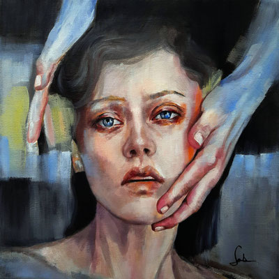 Ol auf Leinwand, ohne Titel, 40 x 40 cm