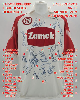 Saison 1991/1992 - 1. Liga - Trikot, Heimtrikot, matchworn, Nr. 12, Per Egil Ahlsen (in der Saison 1990/91), Puma, Zamek