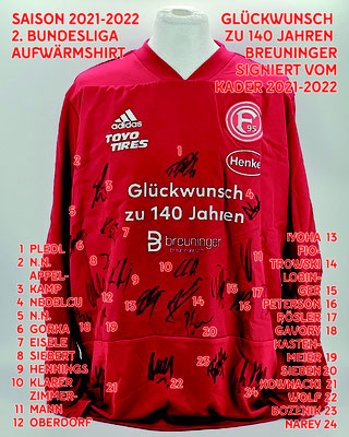Saison 2021/2022 - 2. Bundesliga - Aufwärmshirt "Glückwunsch zu 140 Jahren Breuninger", worn, Adidas, Henkel, Toyo Tires