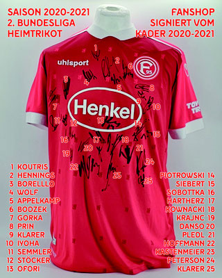 Saison 2020/2021 - 2. Bundesliga - Trikot, Heimtrikot, Fanshop, #27, Felix Klaus, Uhlsport, Henkel, 2. Bundesliga, Toyo Tires, signiert vom Kader 2020/2021