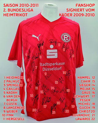 Saison 2009/2010 - 2. Bundesliga - Trikot, Heimtrikot, Fanshop, Puma, Stadtsparkasse Düsseldorf, signiert vom Kader 2009/2010