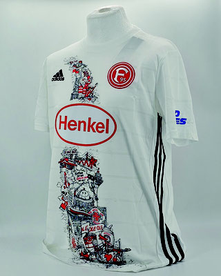 Saison 2021/2022 - 2. Bundesliga - Sondertrikot "f95 x Jacques Tilly", Trikot, Fanshop, Nr. 19, Emmanuel "Emma" Iyoha, Henkel, 2. Bundesliga, Toyo Tires