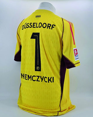 Saison 2023/2024 - 2. Liga - Trikot, Torwarttrikot, gelb, matchworn, Nr. 1, Karol Niemczycki, Adidas, Targobank, Metro Chef