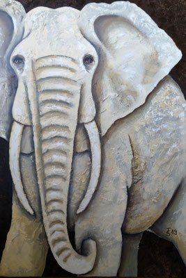 Elefant  _   (Acryl auf Leinwand, 70 x 100 cm)