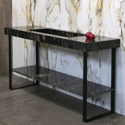 Vanity from black granite Cosmic Gold 