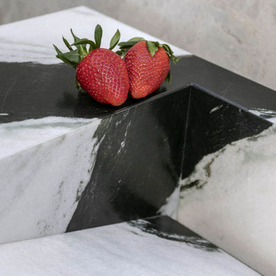 Vanity made from Panda White marble