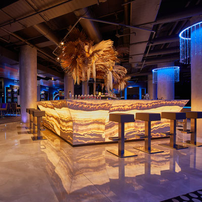 Bar counter made from Ivory onyx 