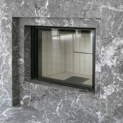 Fireplace ddecoration from grey granite