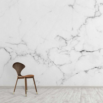 White marble wall with grey veins 