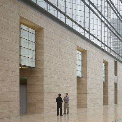 Travertine facade