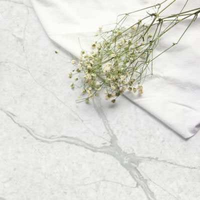 White Sodostone countertop with grey veins 