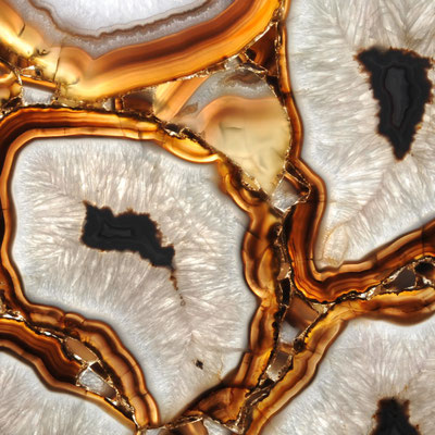 Exotic slab composed from Agate Titan gemstone - a precious product made manually by Maer Charme company