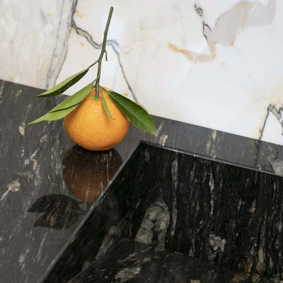 Bathroom vanity from granite Cosmic Gold