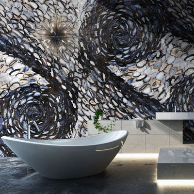 Luxurious bathroom decorative wall made from Phoenix agate 