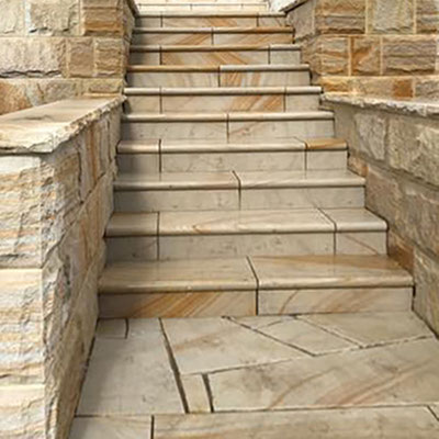 Sandstone stairs outdoors